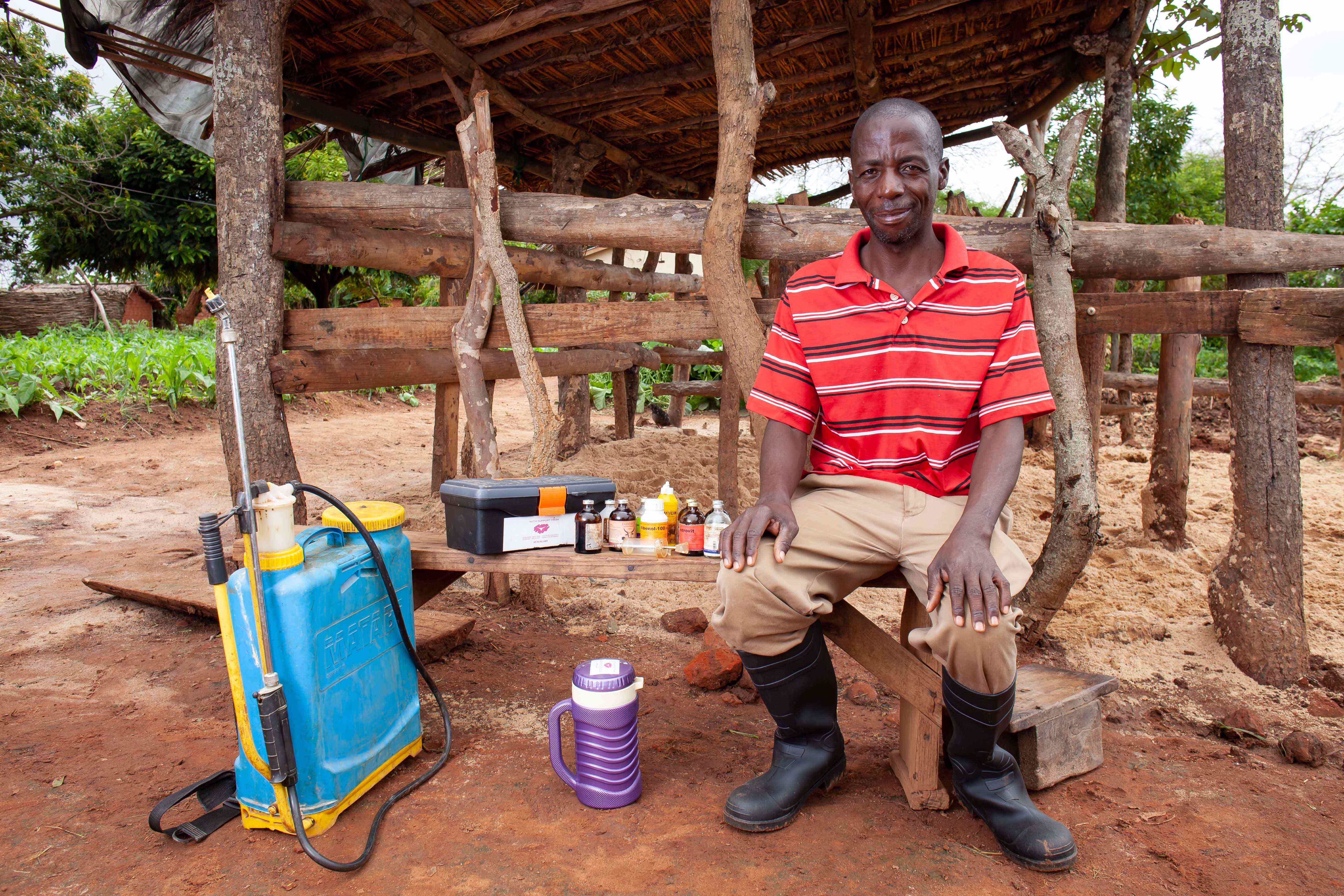 Mr Simon Moyo, a AHW trained and supported by CCEI