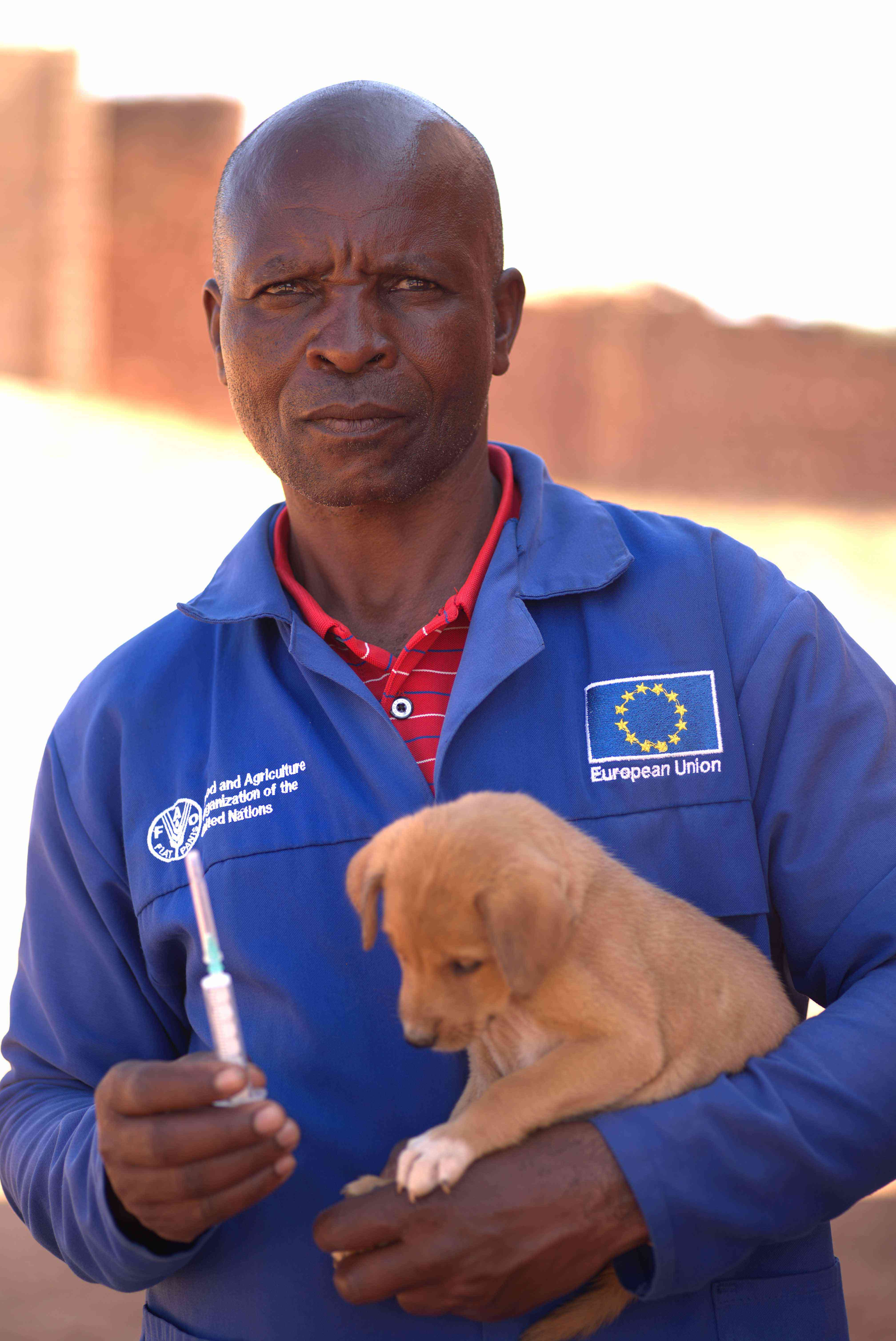 Mr Nkunika, government officer who plays an important role in conducting rabies vaccination under ATERP project