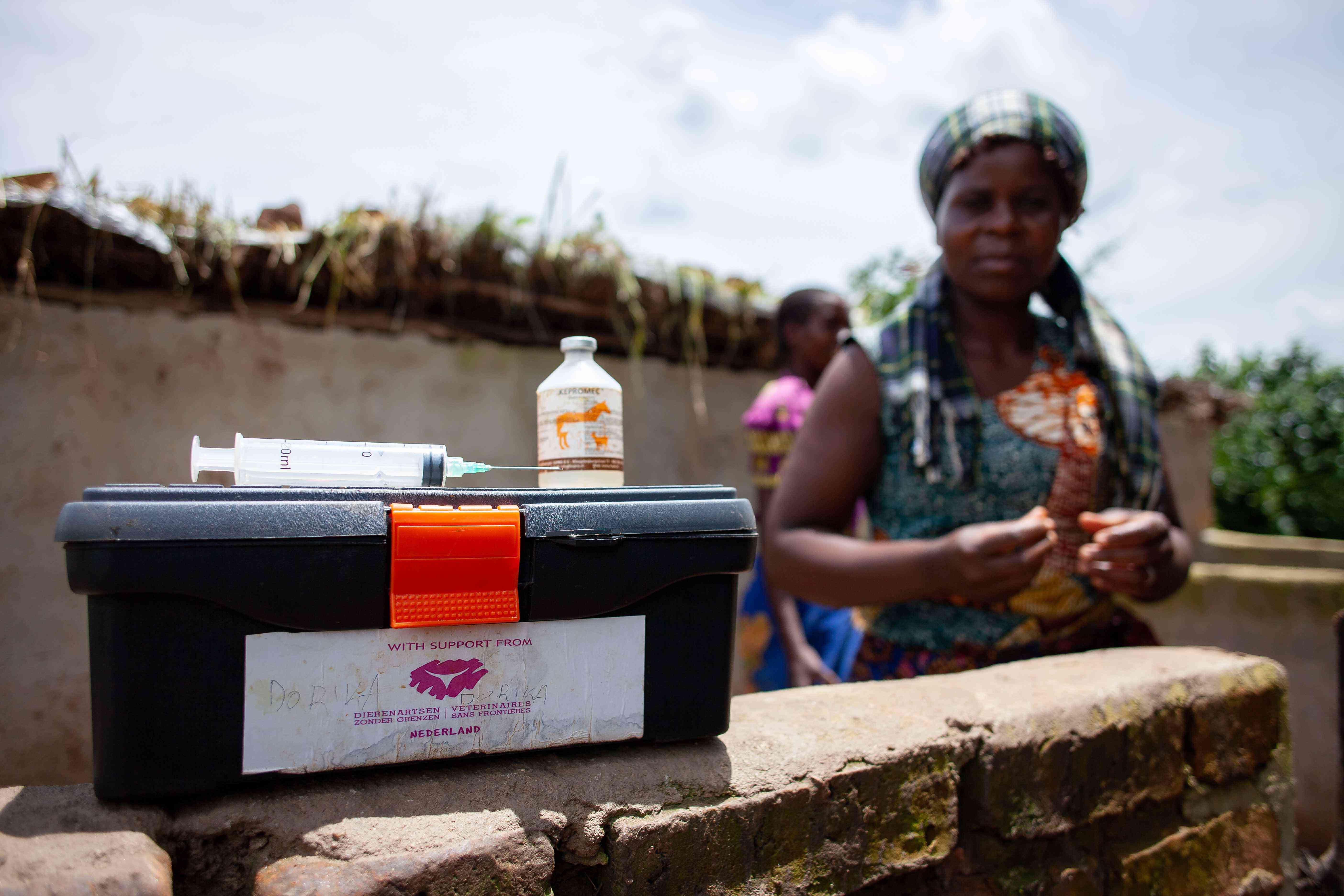 Dorica with her drug box supported by VSF